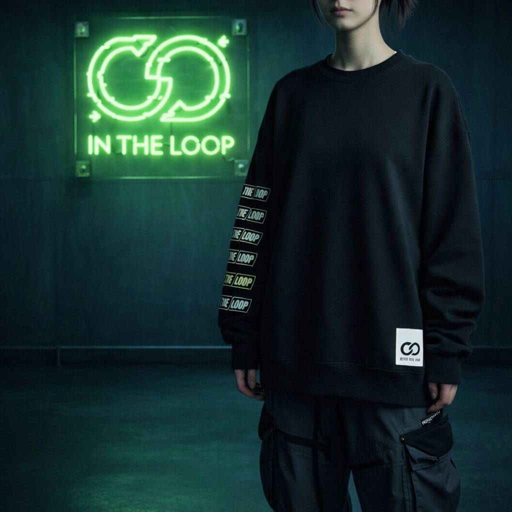 The Loop Logo Router 【IN THE LOOP】 Big Silhouette Logo Crewneck
